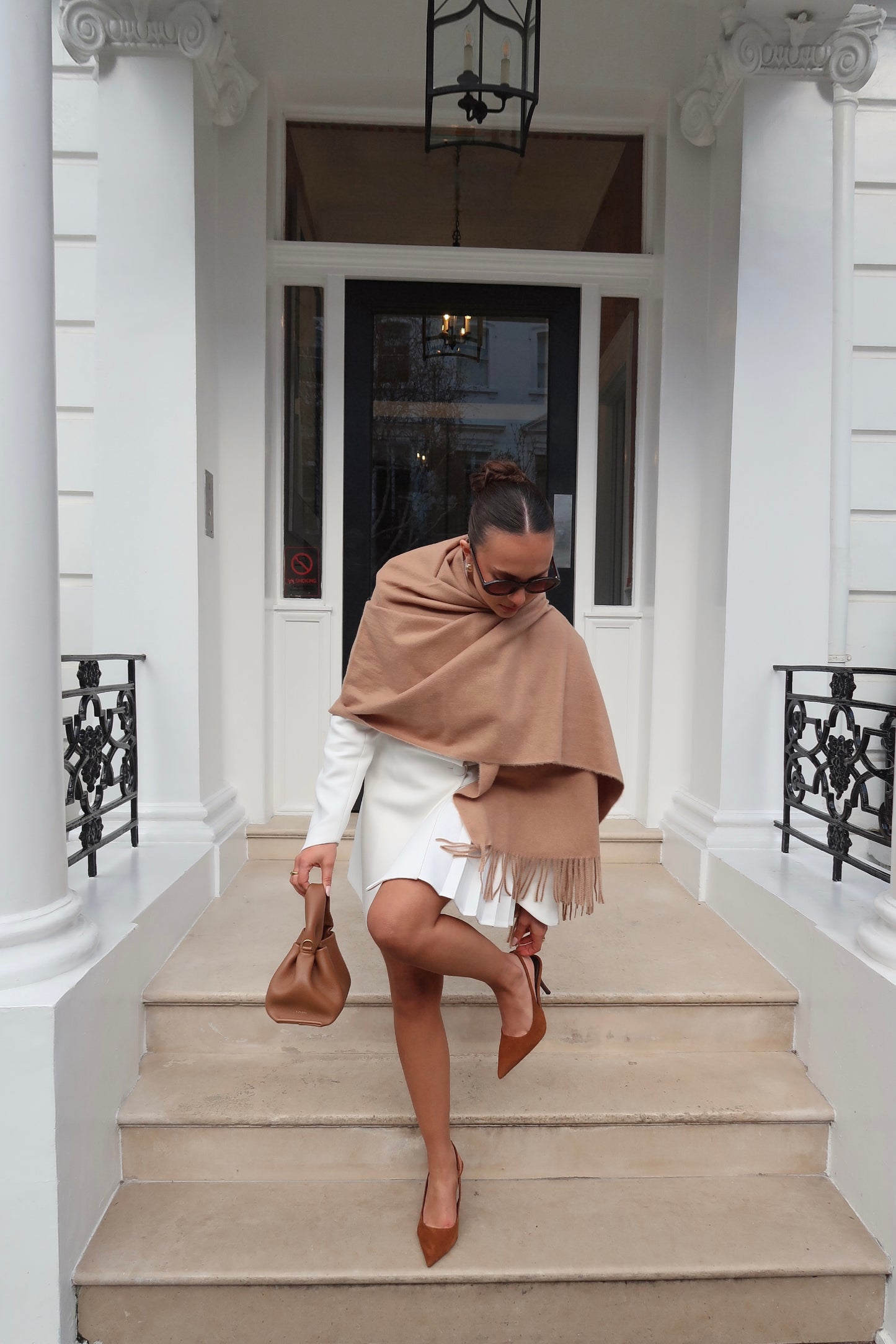 Pleated Blazer Dress - Crème